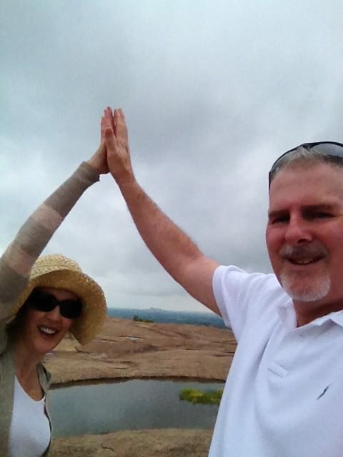 At the top Enchanted Rock around Fredericksburg Texas