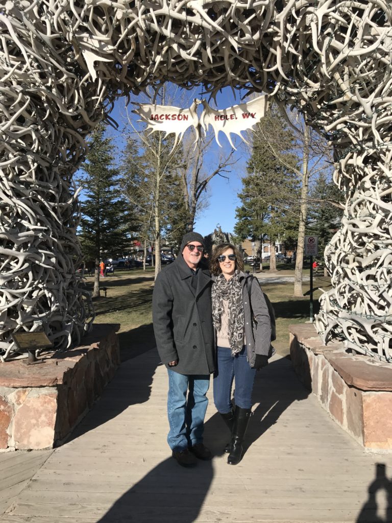 Antler entrance to park at Town Square Jackson Hole WY