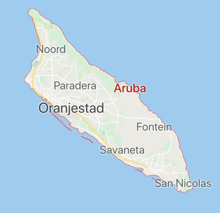 Aruba Island Map