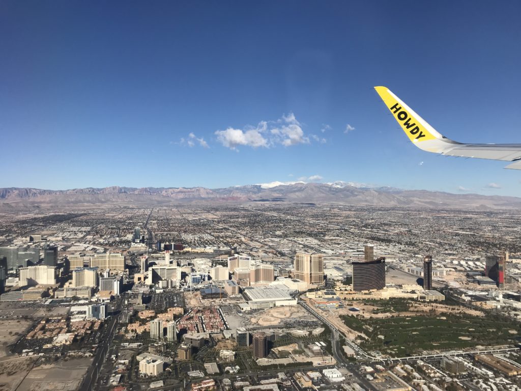 In the air on Spirit plane on Las Vegas trip
