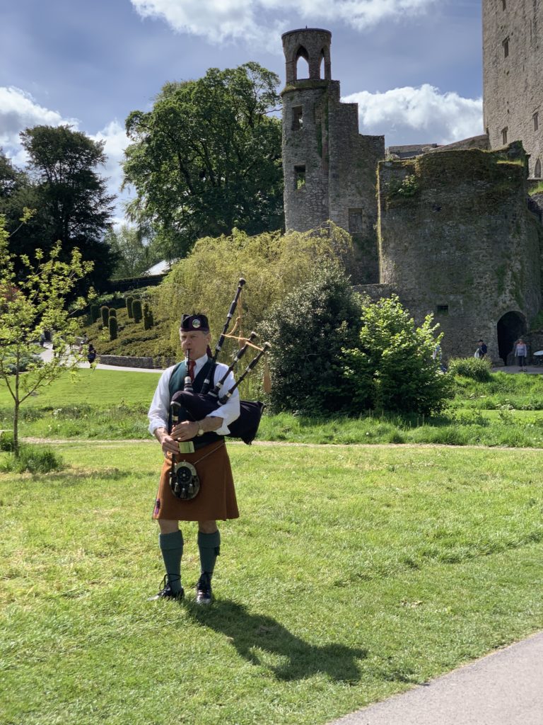 Bagpipe player at Blarney Castle Ireland