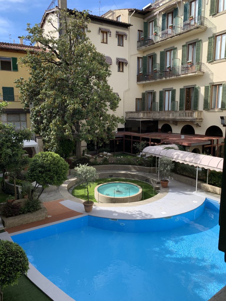Pool outside of hotel in Florence