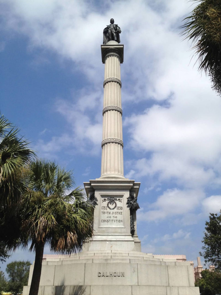 Monument in park in Charleston SC