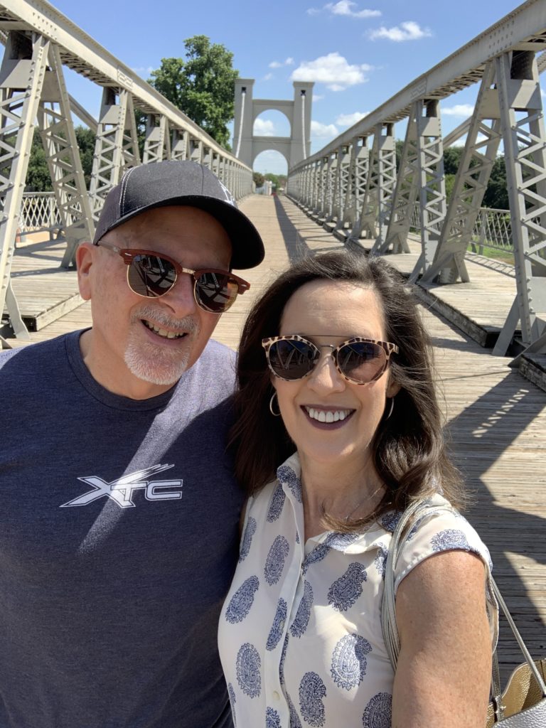 On the suspension bridge in Waco