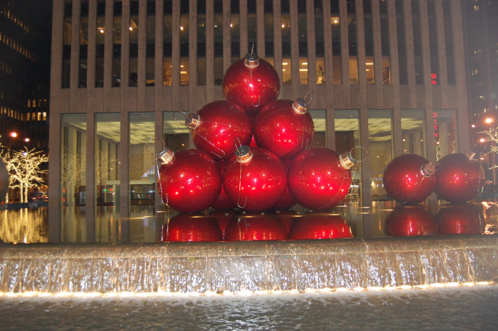 Christmas balls Rockefeller Center