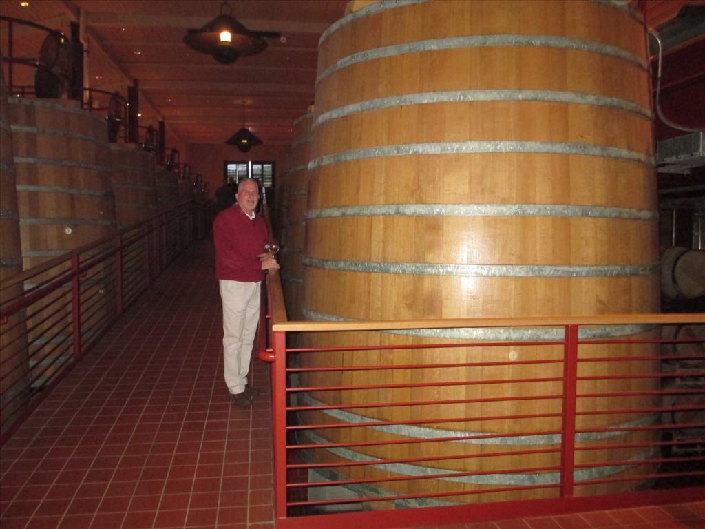 Huge barrels at Robert Mondavi Winery in Napa Valley.