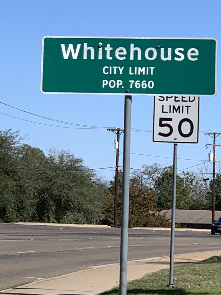 Whitehouse population sign