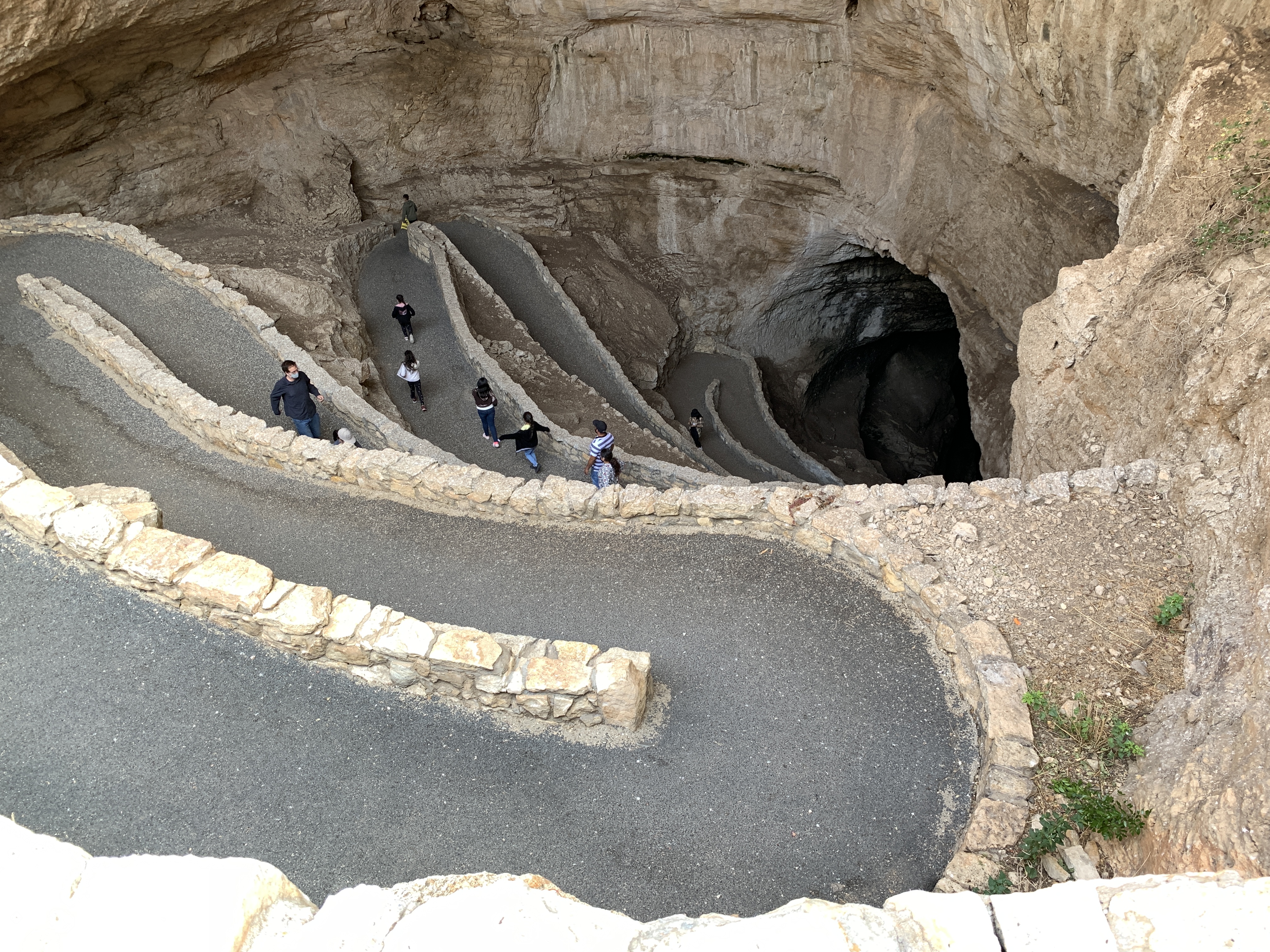 Beginning the switchback path down into the cavern at Carlsbad Caverns National Park