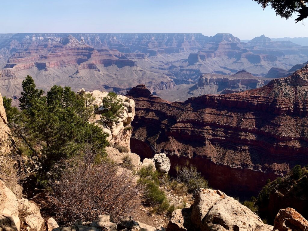 Grand Canyon cliffs and ridges 1st glimpse
