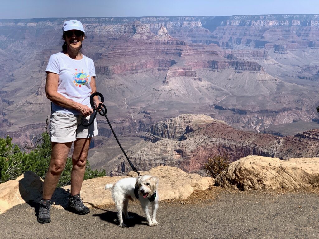 On edge of South Rim Grand Canyon with Trit