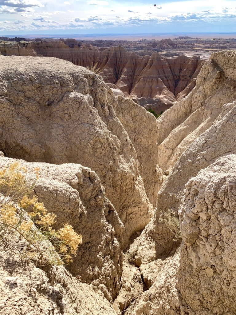 Pictuesque canyon view Badlands National Park South Dakota