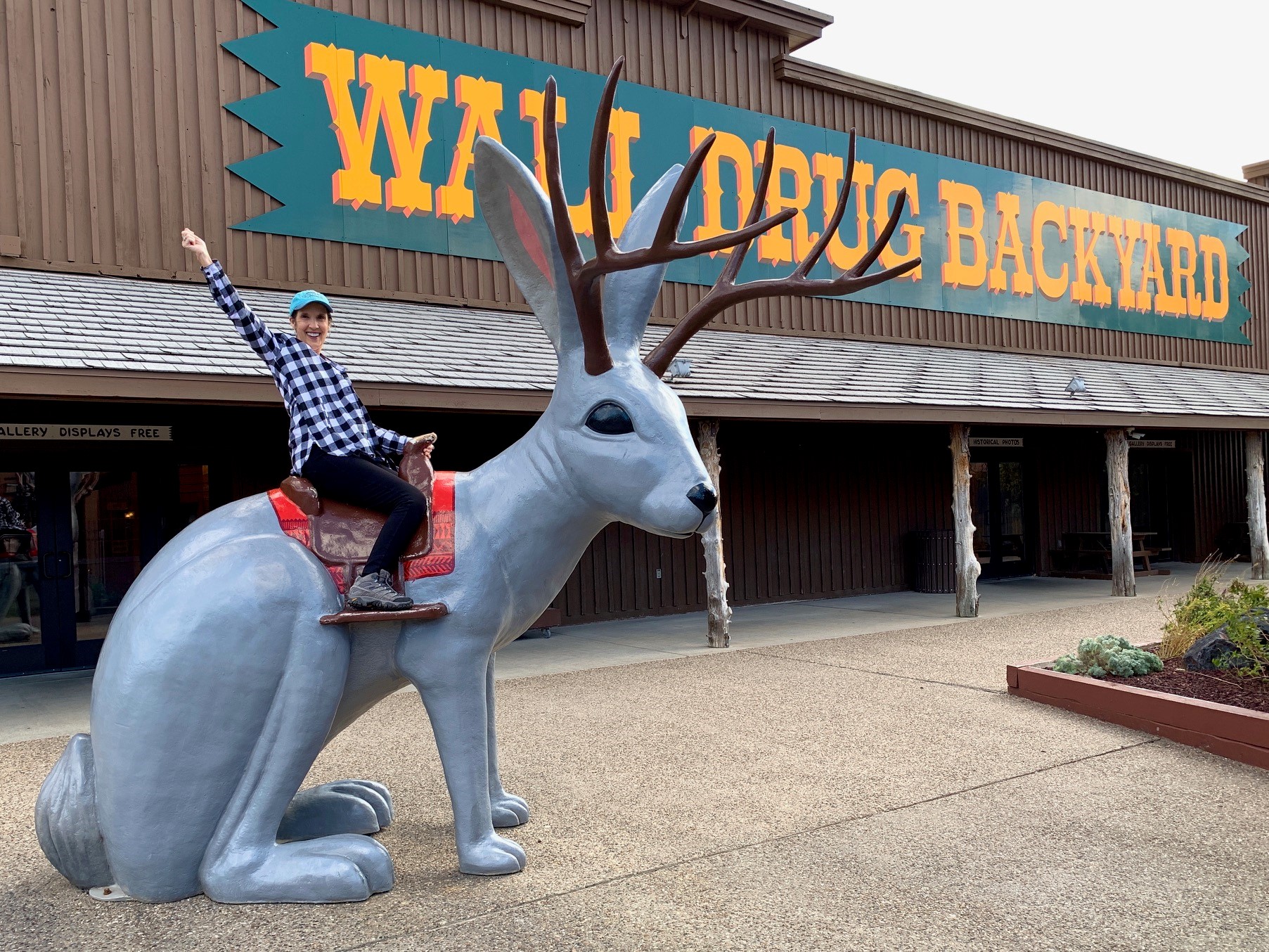 Riding the Jackalope! Wall Drug Store in Wall South Dakota near 