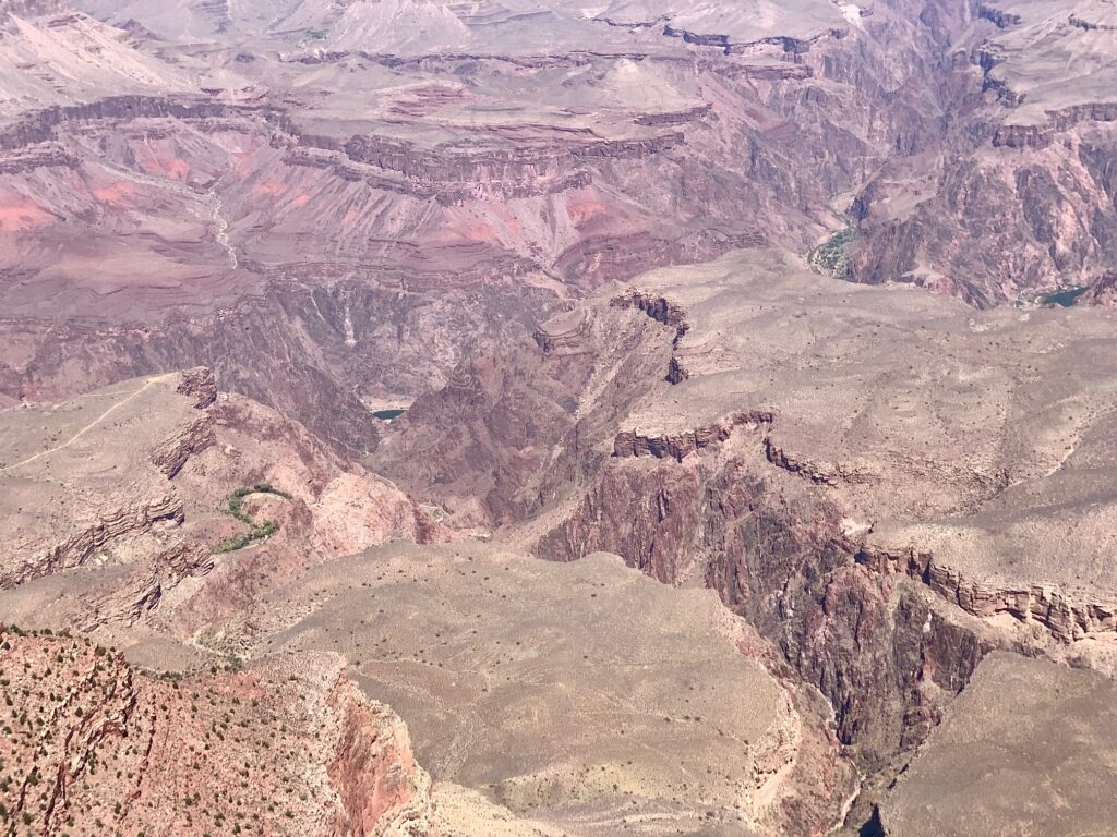 Spots of river visible Grand Canyon