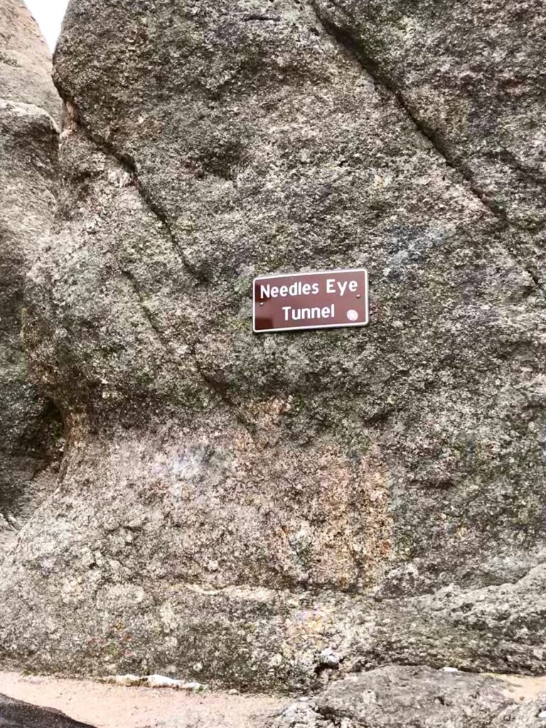 Needles Eye Tunnel Sign Custer State Park SD