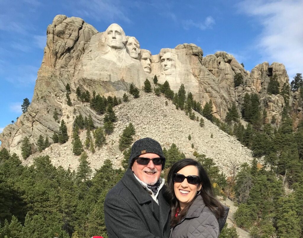 Standing in front of Mt Rushmore