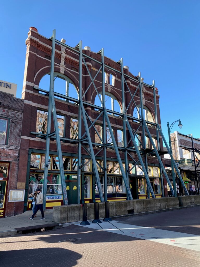 Preserving the facade of this building on Beale Street Memphis