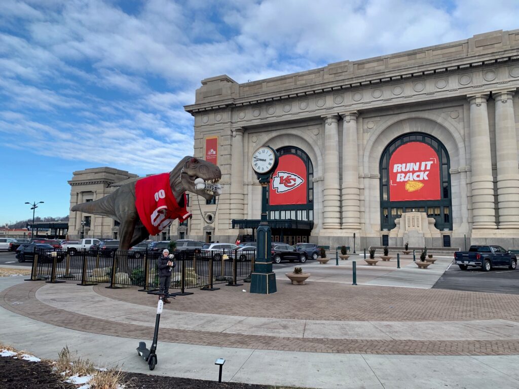 Bud, Trit and Rexy outside of Union Station in Kansas City MO