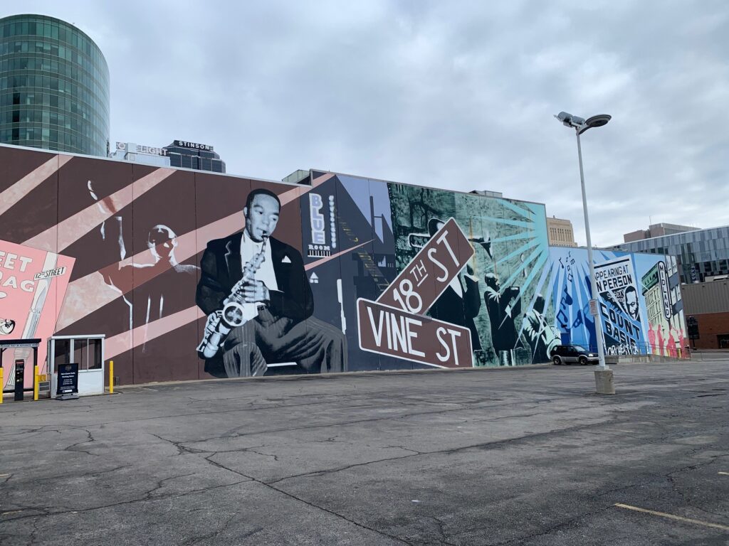 Jazz Mural in Power & Light District in Kansas City MO