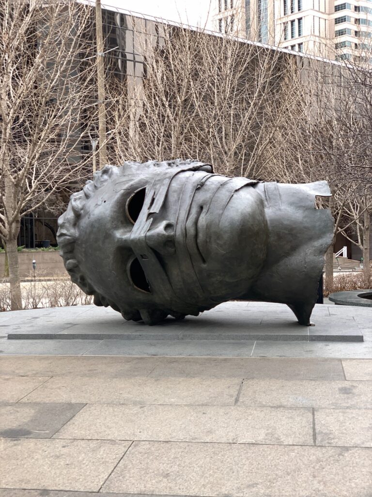 Sculpture in the 3 acre Citygarden Sculpture Park in St Louis