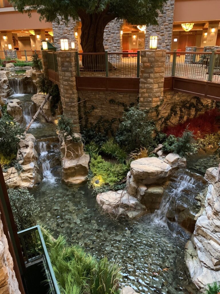 Waterfall in Lobby of Chateau On The Lake Branson MO