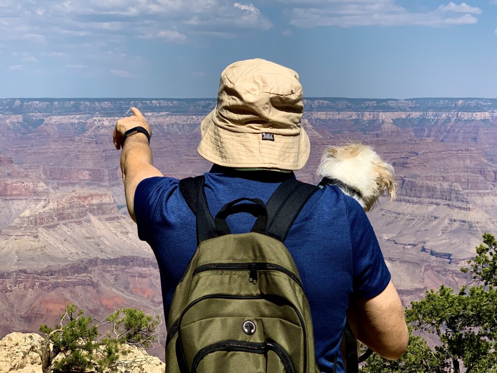 Showing Trit how far you can see at Grand Canyon NP