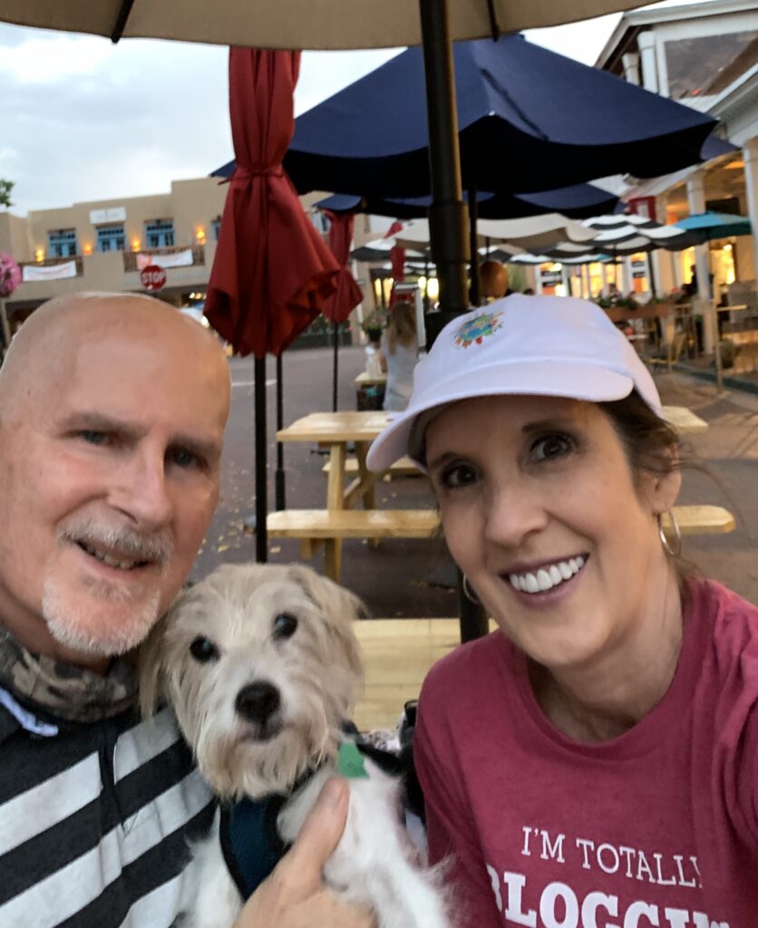 Eating at a café outside in Santa Fe