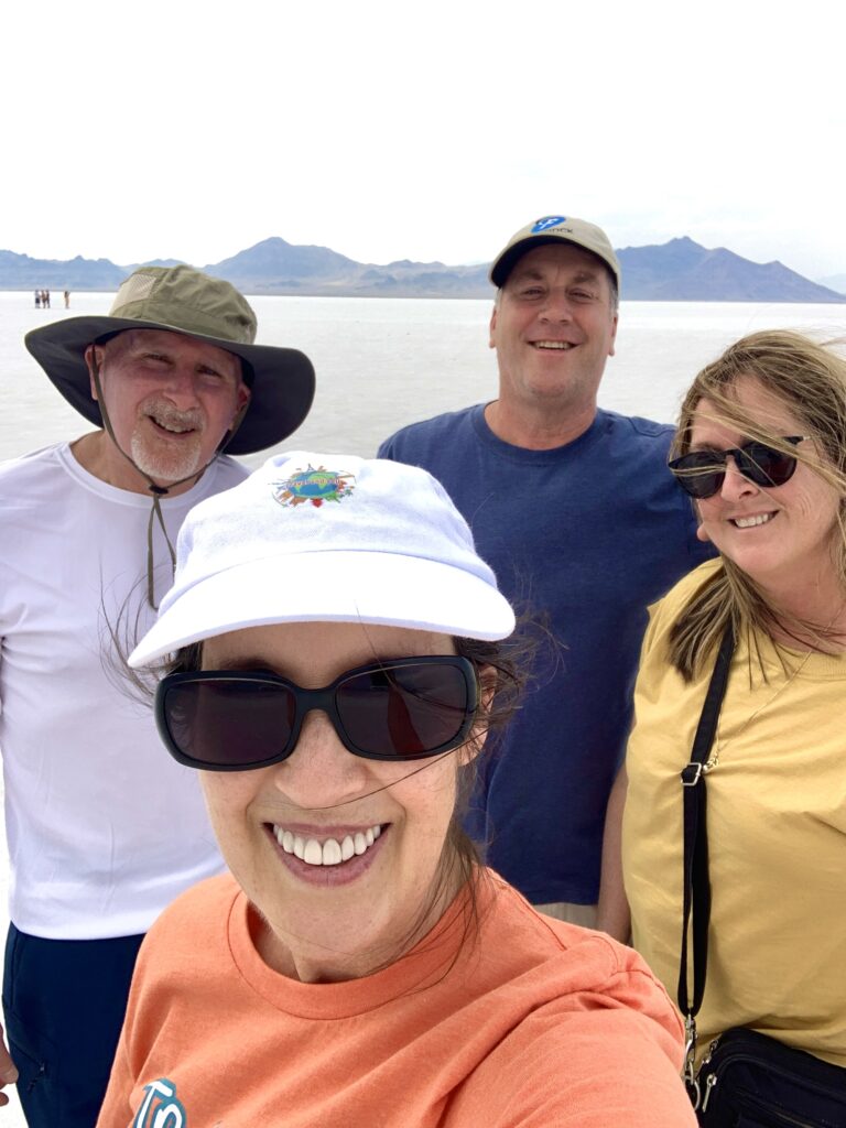 Enjoying the unique landscape of the Bonneville Salt Flats in Utah