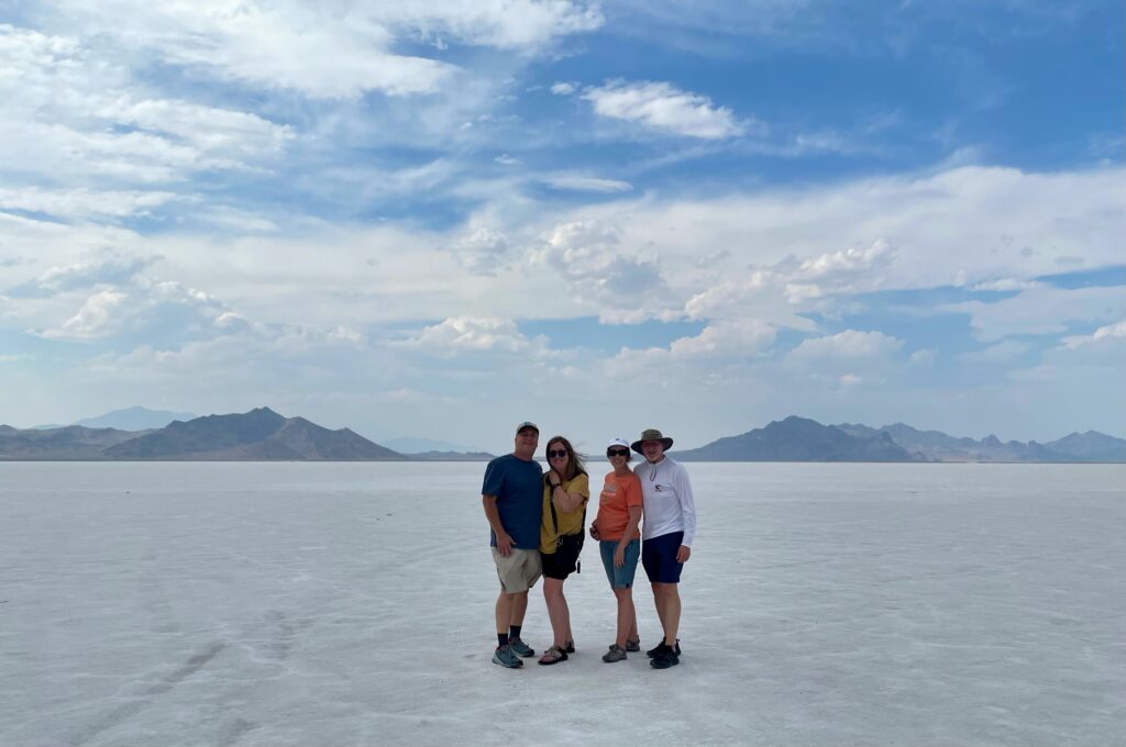 Rest Stop view of Bonneville Salt Flats in Utah