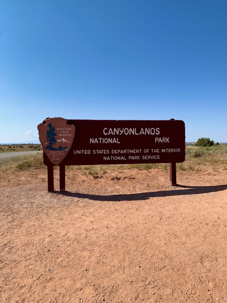 Canyonlands National Park sign Moab Utah