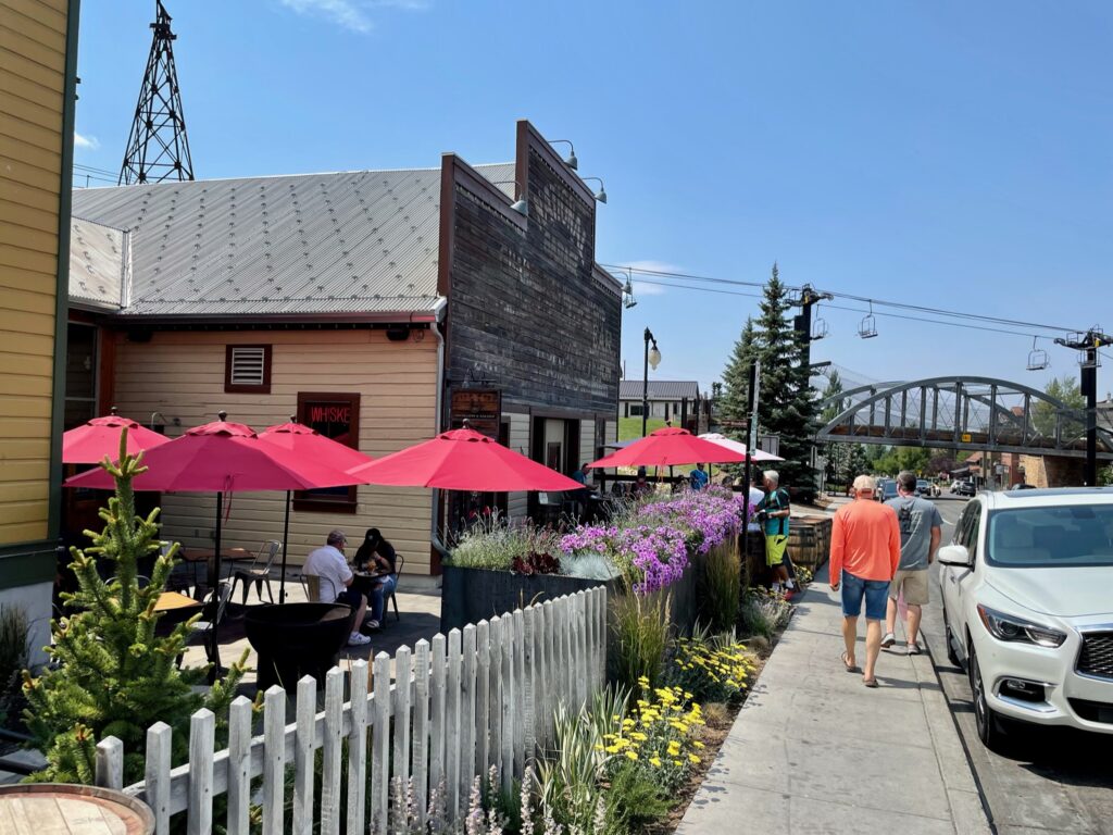 Strolling past the picket fence and flower boxes to High West Distillery Park City