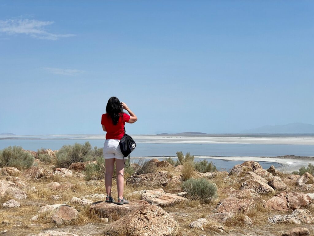 Taking in the view of Great Salt Lake