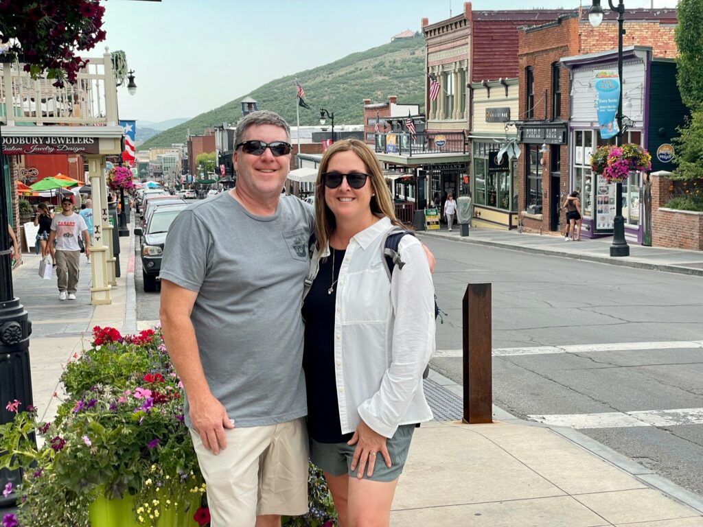 Travel buddies, Ted & Cathy, Main Street Park City