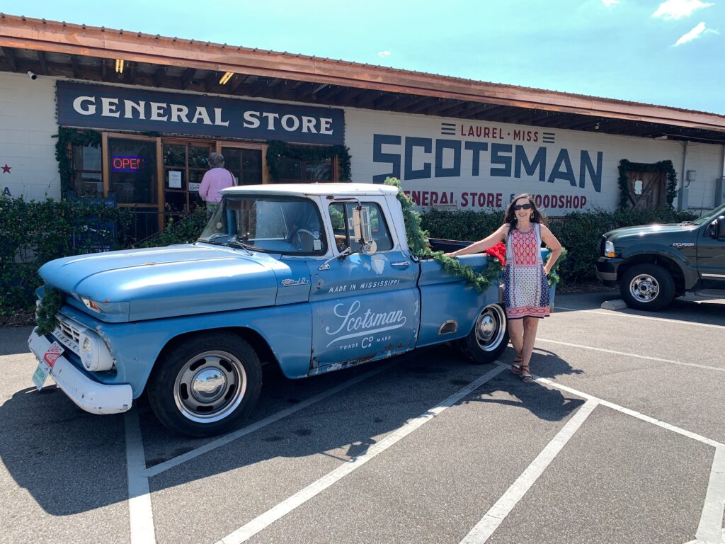 Ben's truck in front of Scotsman General Store & Woodshop Laurel MS