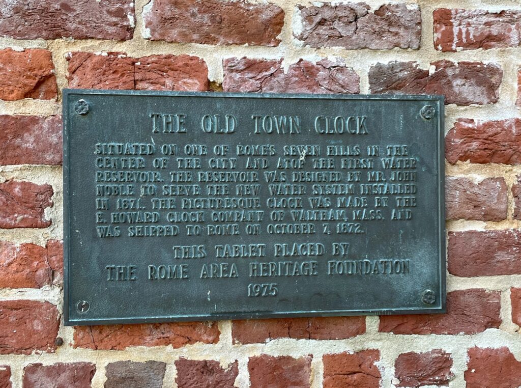 Clock Tower Historical Plaque Rome GA