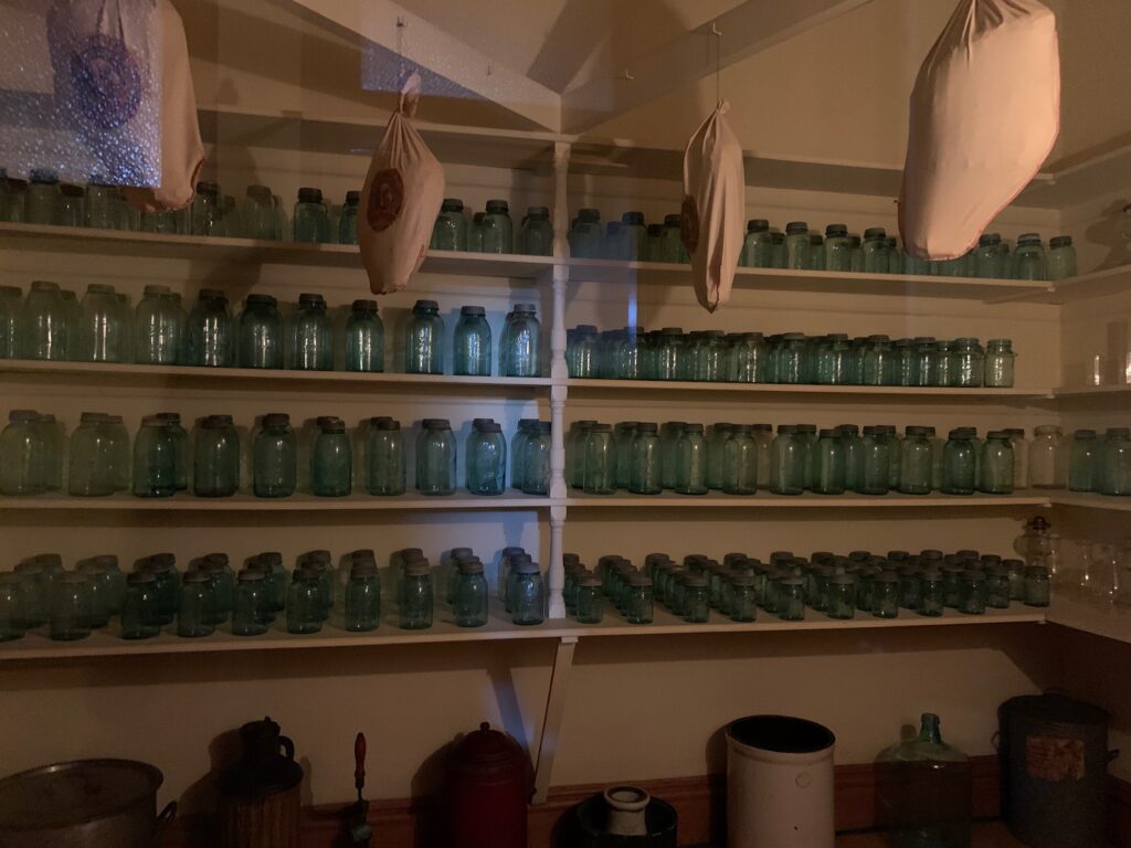 Canning jar storage at Biltmore