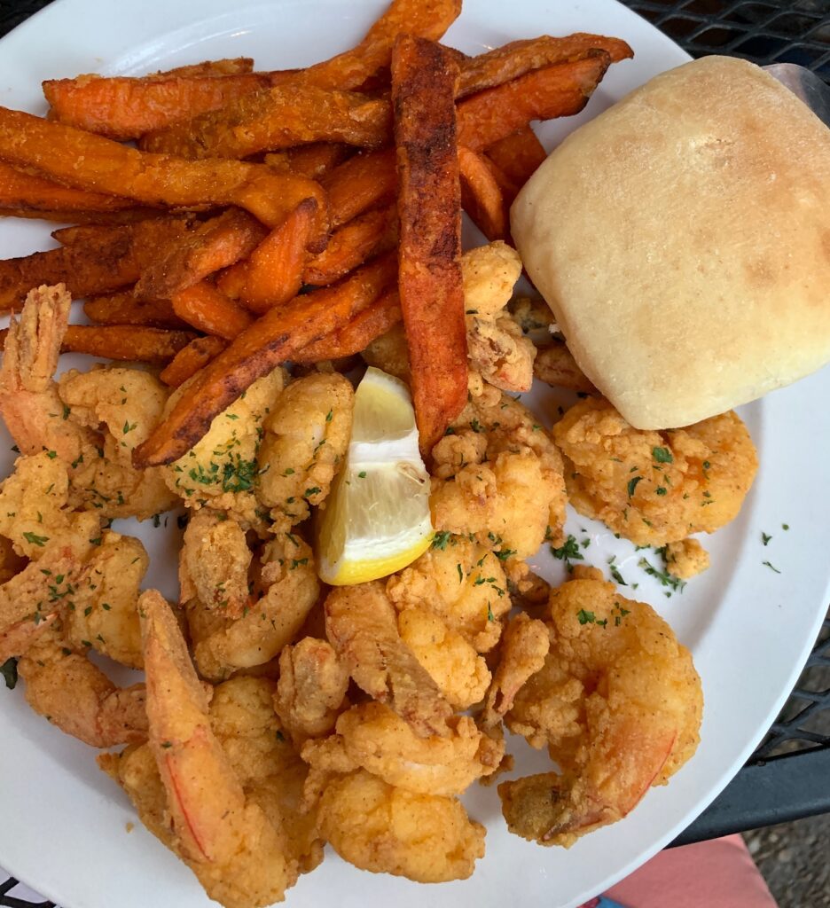 Fried Shrimp & Sweet Potato Fries The Loft Laurel