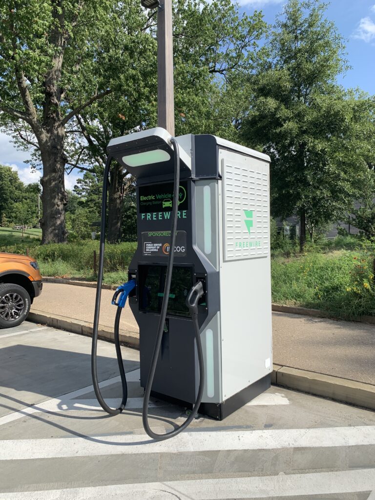 Electric car charger at Gathering Place