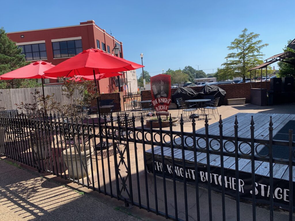 Patio and Stage area at The Knight Butcher Laurel MS