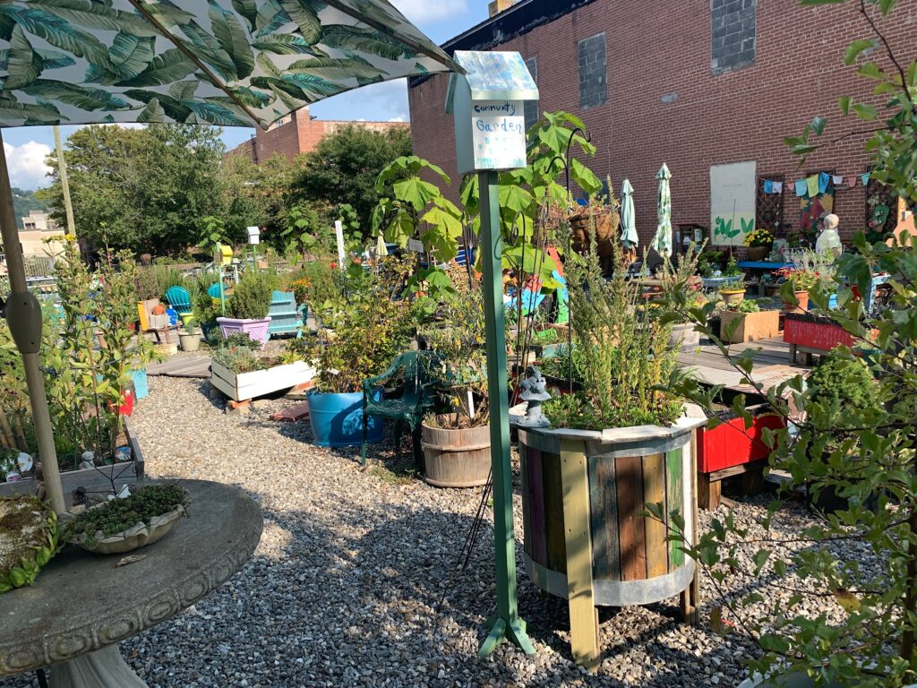 Colorful Community Garden Downtown Asheville NC