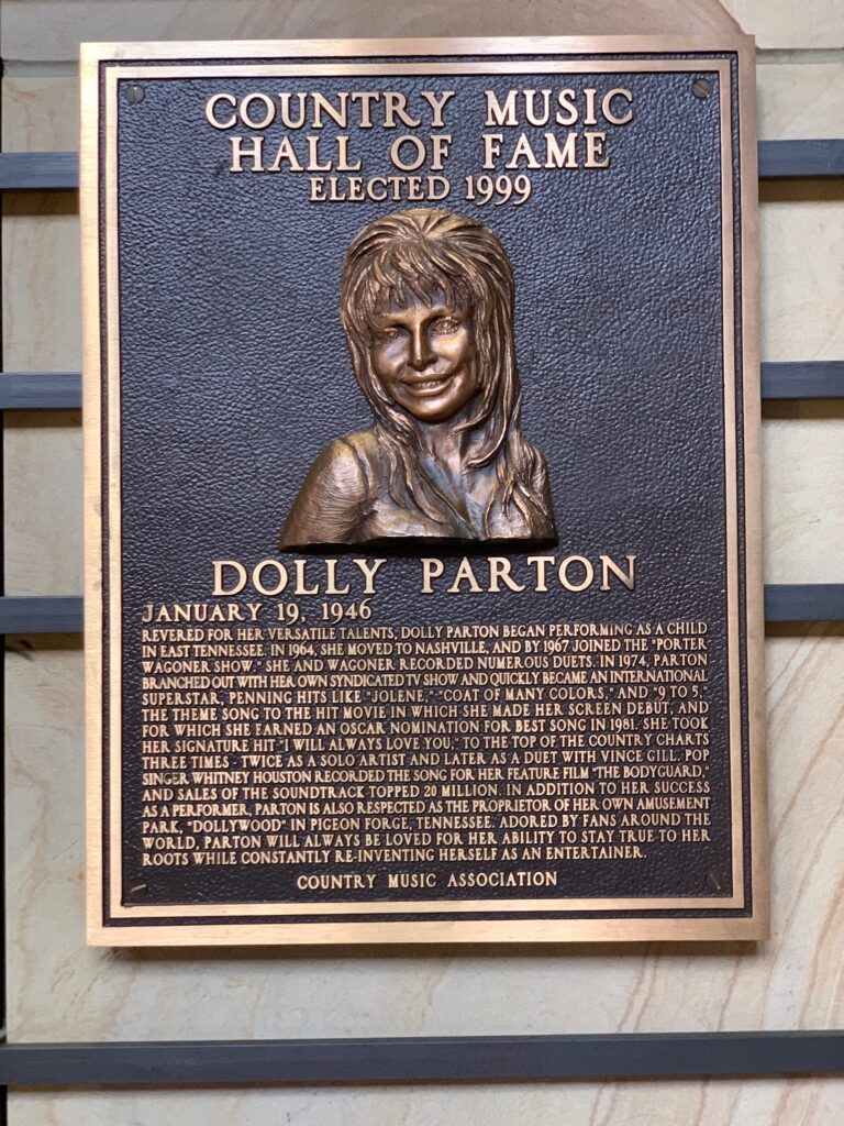 Dolly Parton Hall of Fame Plaque Nashville