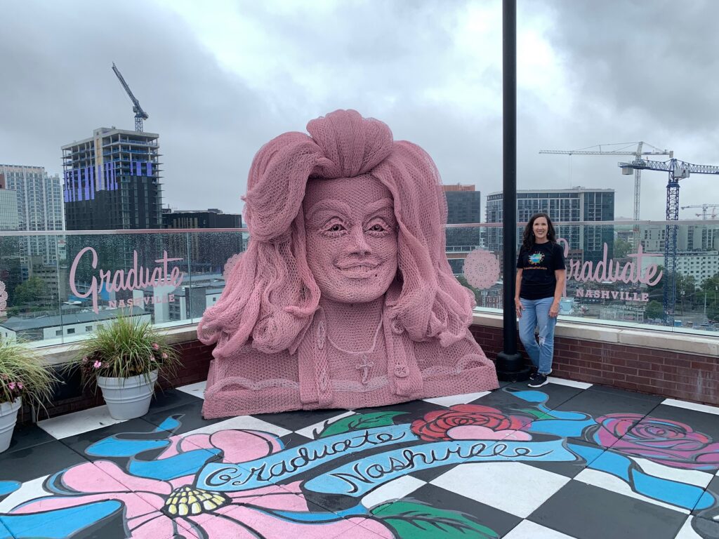 The huge Dolly on the Graduate Hotel rooftop