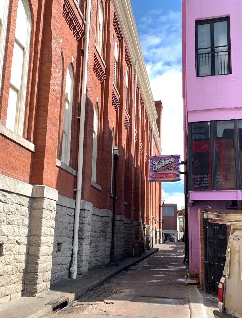 The Ryman is only steps away from Tootsies across the alley