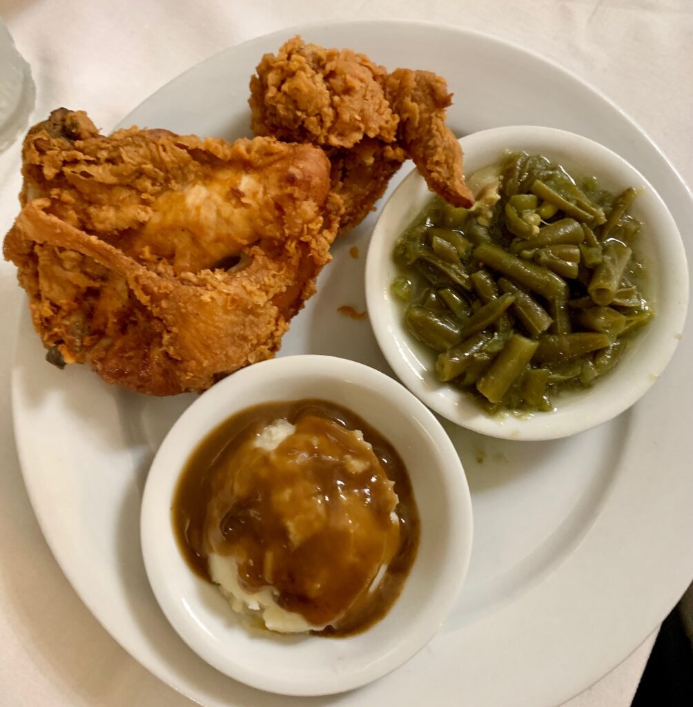 Fried chicken at The Carriage House