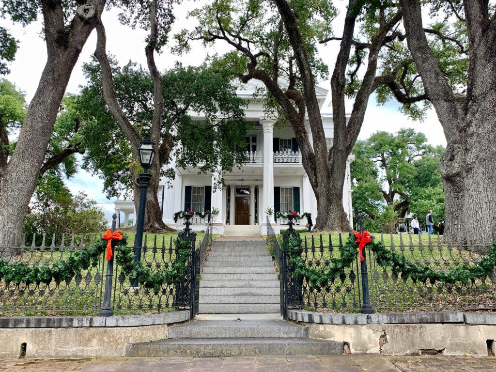 Stanton Hall with Christmas garland Natchez