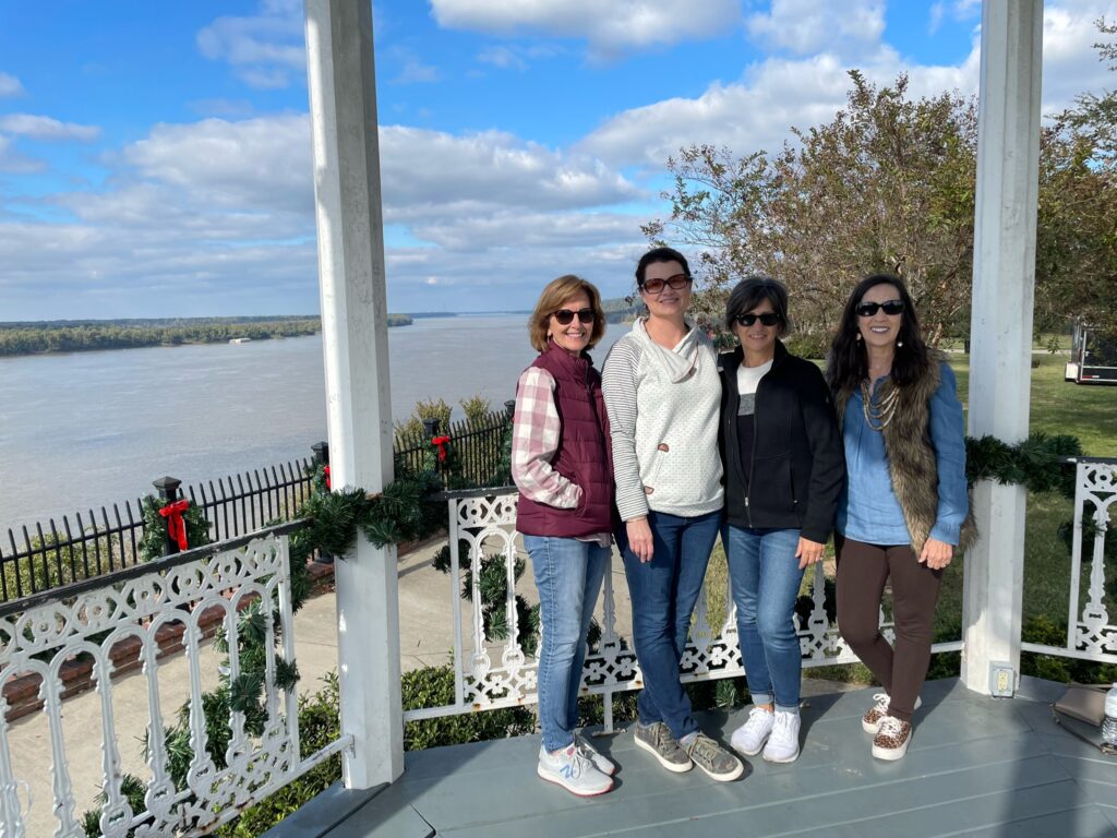 Girls at the river side gazebo in Natchez