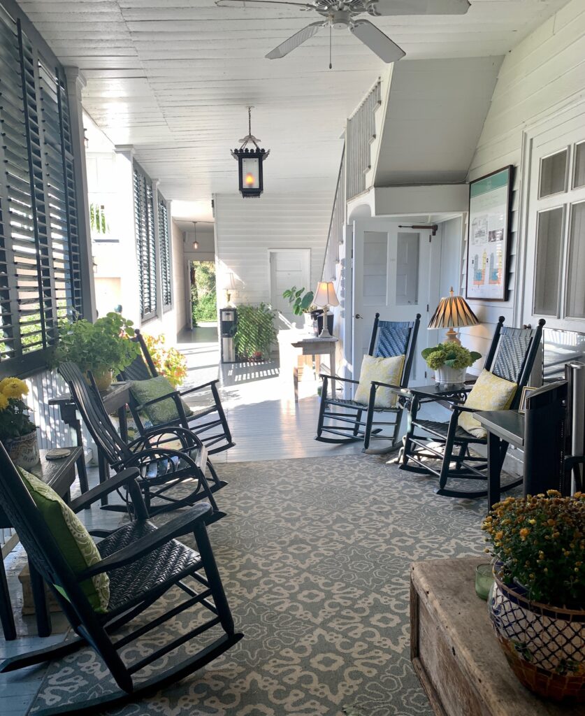 Inviting porch at Linden B&B Natchez MS