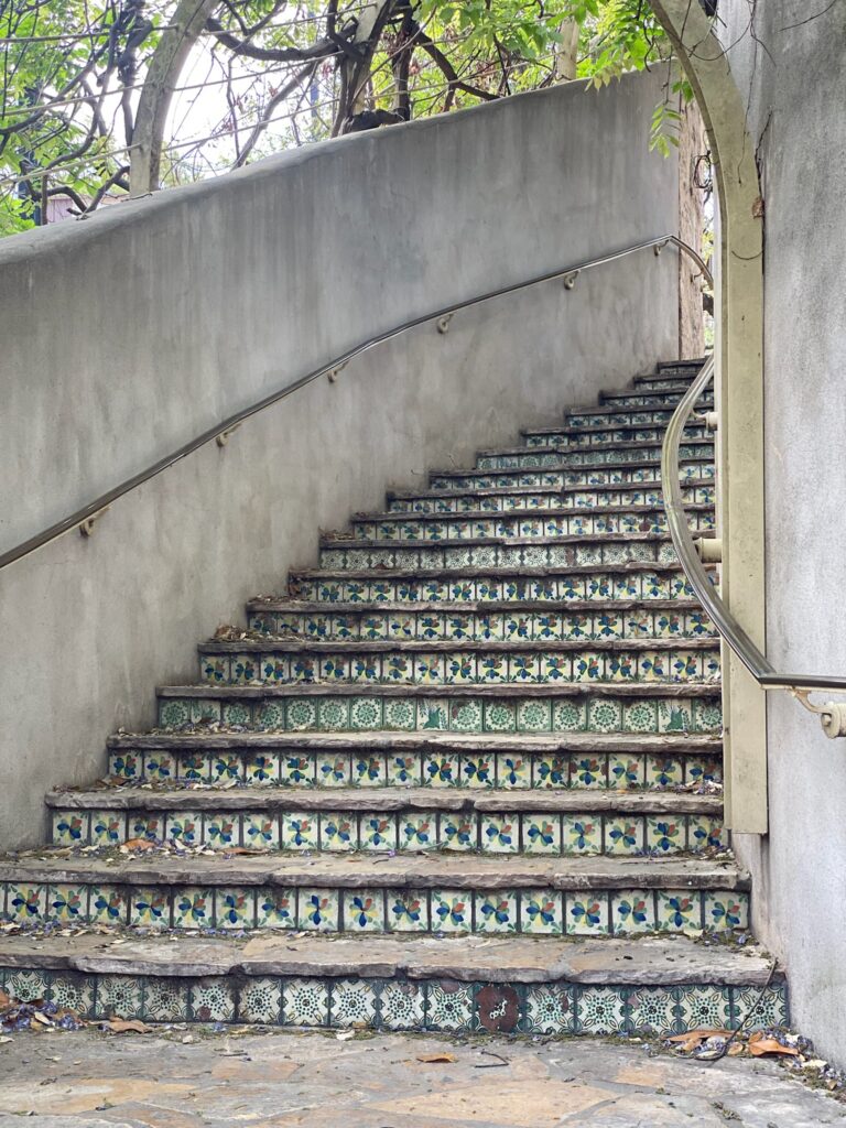 Beautiful staircase connecting La Villita and Riverwalk