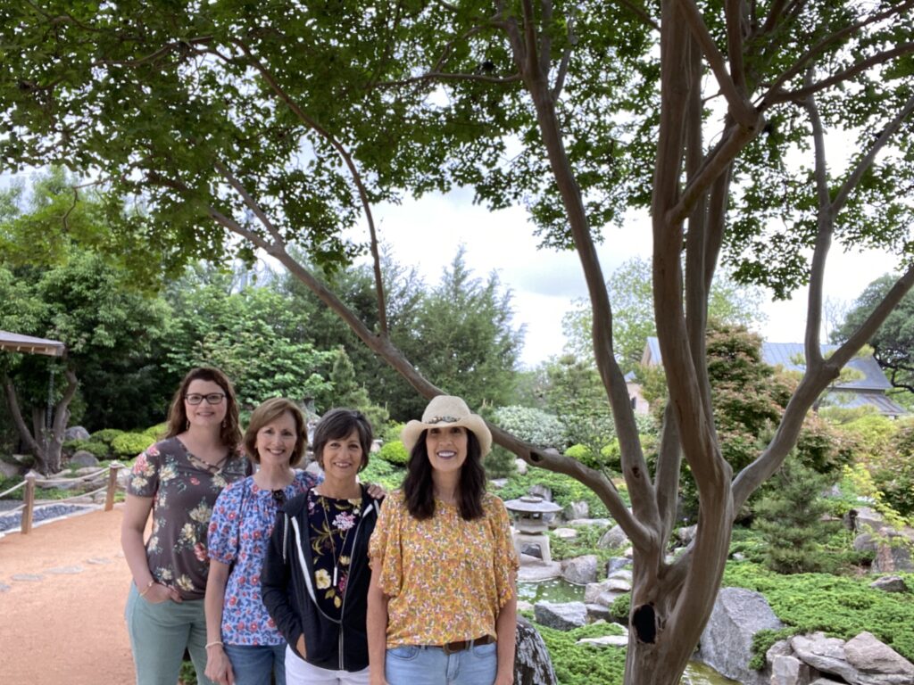 The girls at the Japanese Garden of Peace