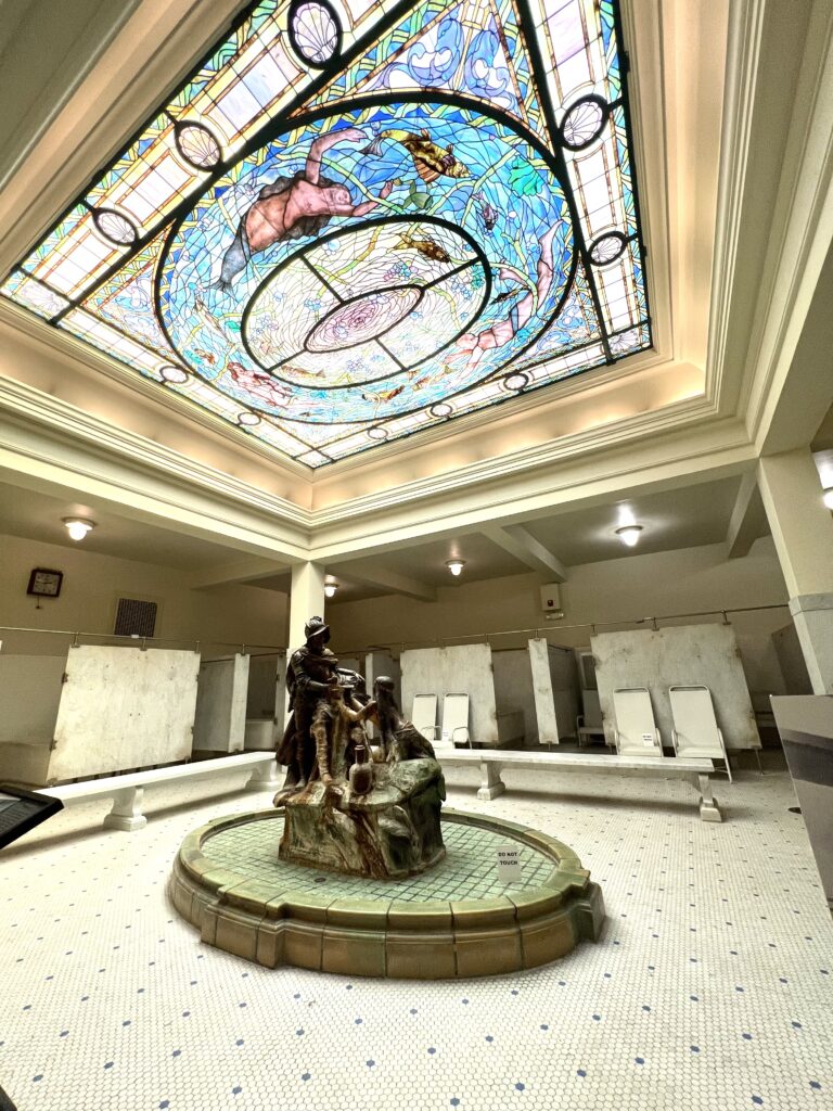 Fountain room lined with soaking tubs at Fordyce