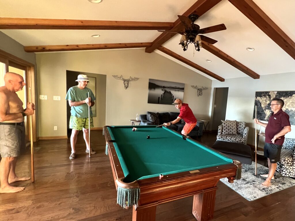 Friendly pool games at the house